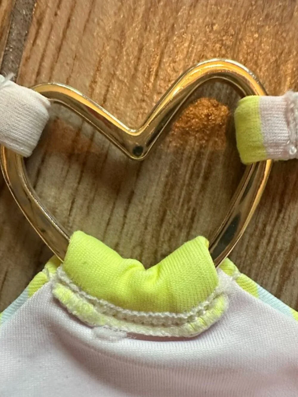 NWOT Frankie's Bikinis Heart Tatum Top/Kailyn Bottom Pastel Stripe Bikini Set-Sm